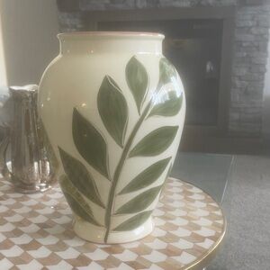 Molde Ceramic Vase with Peach Rim